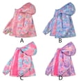 thumbnail image 2 of Besly Kids Girls Rain Jacket Fleece Lined Windbreaker Jacket Fashion Prints Hoodie for Fall Winter, 2 of 8