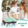 thumbnail image 6 of LPAMEOIU Roller Skate for Women, 4 Light up Wheels Girl Boy Men Quad Skates(Green Pink,Women 9/Men 7.5), 6 of 10