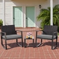 thumbnail image 6 of Patio Furniture Set on Sale, Rocking Bistro Set Chair with Coffee Table for Balcony, Backyard, Gray, 6 of 12