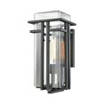 thumbnail image 1 of ELK Lighting 45187/1 Croftwell 1 Light Outdoor Wall Sconce In Textured Matte Black With Clear Glass, 1 of 1