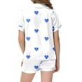thumbnail image 4 of Silk Pjs for Girls Valentines Day Pajama Short Sleeve Heart Button Down Shirt 6-7 Years Pajamas Boy, 4 of 4