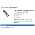 thumbnail image 2 of Front Coil Spring - Compatible with 1996 - 1997 Mercedes-Benz E300, 2 of 2