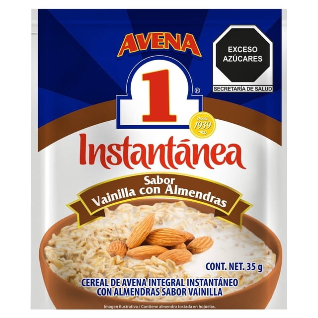 Avena instantánea Número 1 sabor vainilla con almendras 35 g