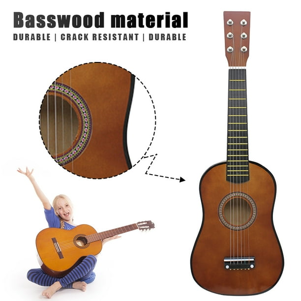 Guitarra para principiantes de 23 pulgadas resistente al desgaste 6 cuerdas guitarra pequena regalo de cumpleanos para ninos Walmart en linea