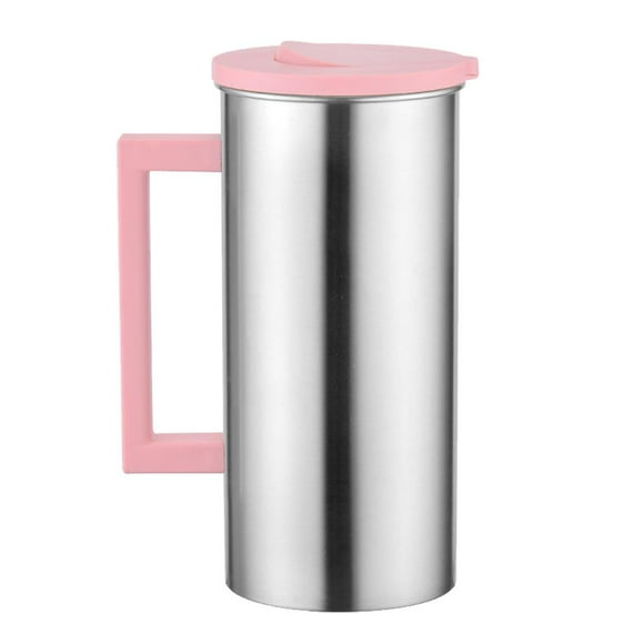 veasfak 1.8L Stainless Steel Water Pitcher Juice Pitcher Cold Water Jug Milk Pitcher Pink