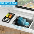 thumbnail image 4 of ANTOPY Sink Dish Drying Rack - Expandable Small Dish Rack Over Sink with Silicone Drying Tray, in Sink Dish Drainer for Kitchen Counter with Cutlery Holder, Drying Rack Fit for 14’’-19’’ Kitchen Sink, 4 of 6