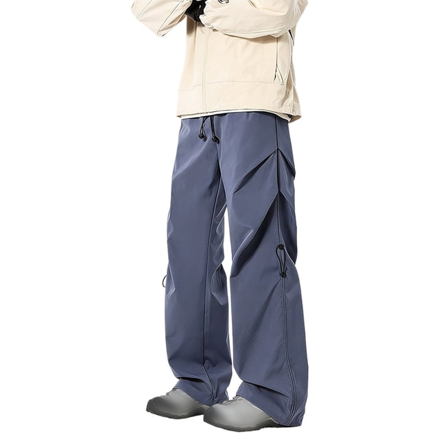Pantalon Décontracté à Coupe Ample et Jambe Droite pour Tous les Jours avec Design Plissé, Adapté à la Mode de Rue Extérieure d'Automne et au Style Polyvalent