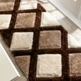 thumbnail image 4 of Well Woven Parker Brown Geometric Boxes Thick Soft Plush 3D Textured Shag (2'7" x 9'10") Runner Rug, 4 of 8