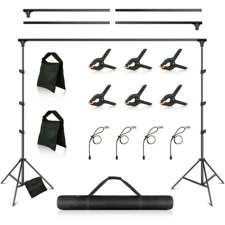 Image of Backdrop Stand 8.5x10Ft Adjustable Photo Backdrop Stand Kit Backdrop Stand for Parties 4 Crossbars 6 Background