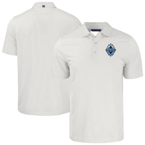 Men's-Cutter & Buck  White Vancouver Whitecaps FC Pike Eco Symmetry Print Stretch Recycled Polo