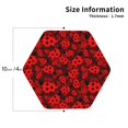 thumbnail image 3 of Pofeuu Ladybugs 1 Print Leather Coasters Set of 6, Round Cups Mugs Mat Pad for Home Kitchen Heat Resistant Drink Coasters,Hexagon, 3 of 7