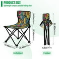 thumbnail image 3 of 600D Oxford Camping Chair Portable Foldable Chair Supports 220 lbs for Picnic, Fishing, Backpacking Vibrant and Colorful Graffiti Patterns, 3 of 8