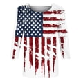 thumbnail image 6 of Pxxlle 250 Anniversary USA Flag Shirts for Women Plus Size 3/4 Sleeve 4th of July T Shirts Summer Casual Crewneck Tops for Independence Day S, 6 of 6