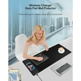 thumbnail image 4 of Miroddi Mouse Pad with Wireless Charging, Gaming Mousepad with 10W Wireless Charger, Large Desk Mat with Waterproof Non-Slip Rubber Base, 4 of 7