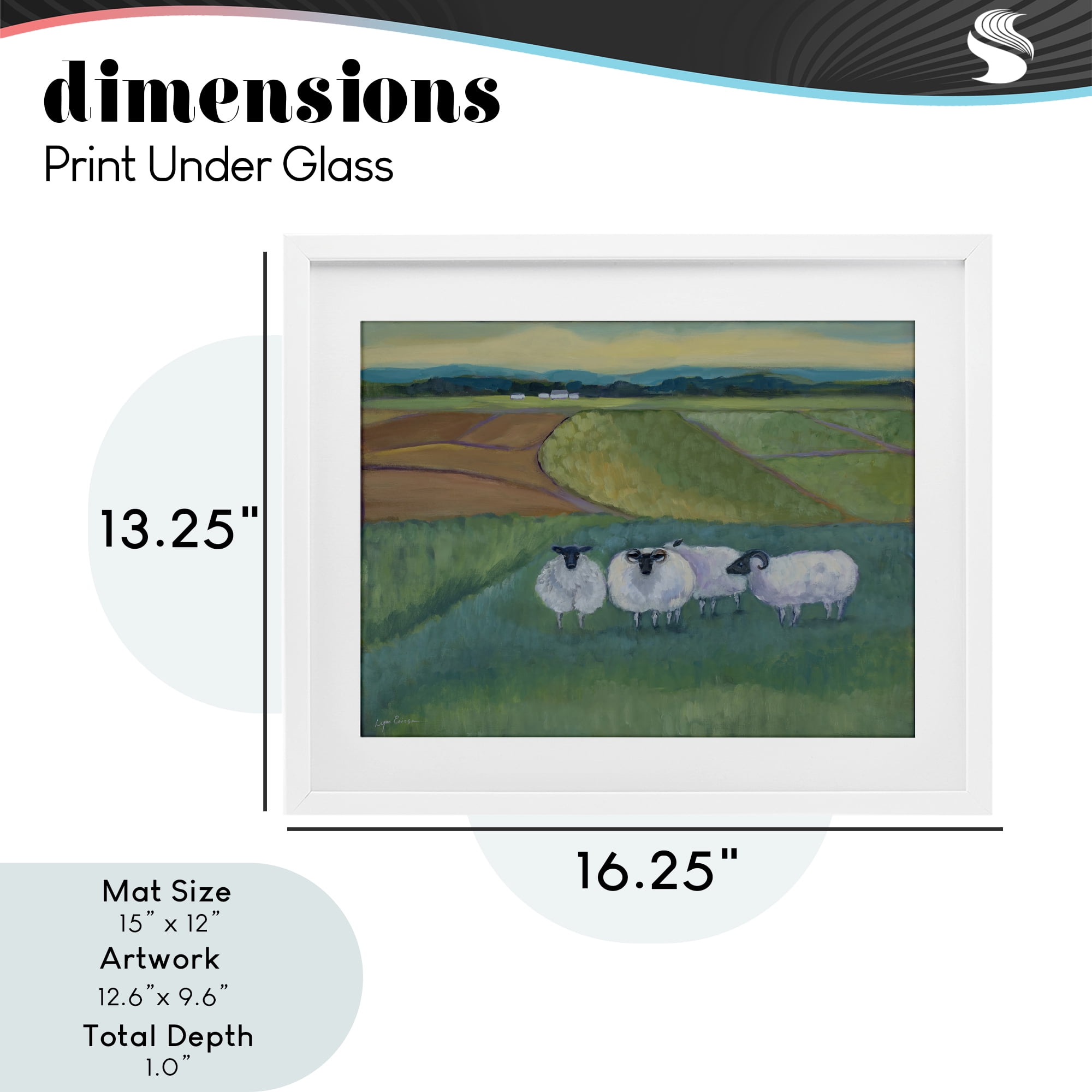 Stupell Industries Sheep Herd Meetup White Framed Print Under Glass, design by Lynn Ericson Fine Art