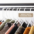thumbnail image 4 of HOLDN' STORAGE Portable Wardrobe Closet with Heavy Duty Metal Rod 65 lb Capacity Zipper Clear Window and Canvas Cover for Clothes Storage, Beige, 4 of 7