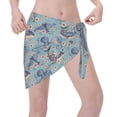 thumbnail image 3 of Kll Underwater Animals And Flowers Print Women'S Sarong Coverups Short Bathing Suit Wrap Skirt Beach Wrap Swimsuit Cover Ups, 3 of 7