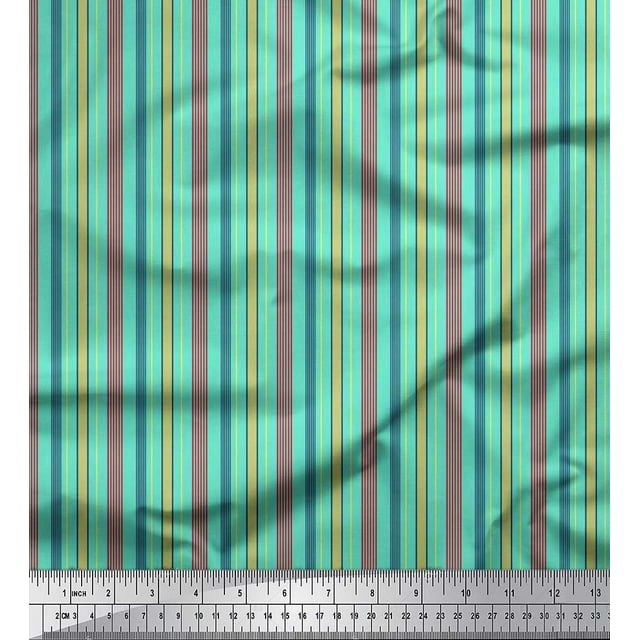 Soimoi polyester Crepe Fabric Vertical Stripe Fabric Prints By Yard 42 Inch Wide