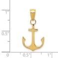 thumbnail image 2 of 14k Yellow Gold Solid Polished Nautical Ship Mariner Anchor Pendant Necklace 24x14mm Wide Pendant for Women, 2 of 2