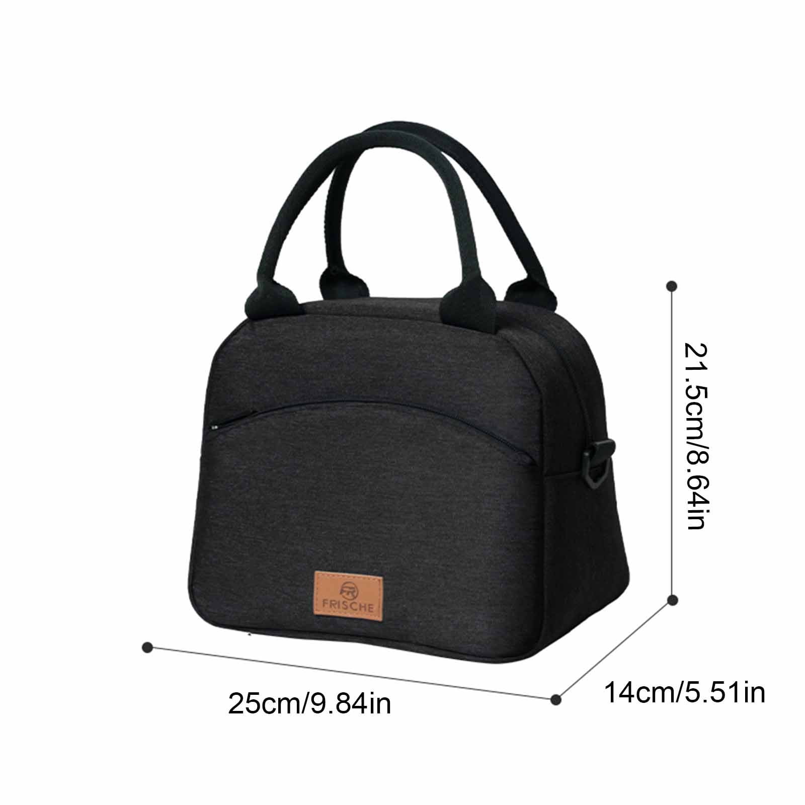 SCNOR Lunch Bag for Women and Men,Insulated Lunch Tote,Stitch Bento Bags,Oxford cloth,Black