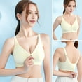 thumbnail image 6 of HEVIRGO 1PC Women Bra Adjustable Elastic Strap Front Zipper Closure Solid Color Shockproof Push-up Anti-snagging Wireless Seamless Yoga Daily Bra,Skin,3XL, 6 of 8