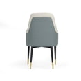 thumbnail image 4 of Modrest Duval 19" High Back Modern Leather and Metal Dining Chair in White/Gray, 4 of 5