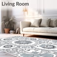 thumbnail image 2 of ODIKA 3'x5' Machine Washable Non-Slip Area Rug, Blossom with Radiating Petal Formations High Traffic Rug, Gray, 663121, 2 of 7