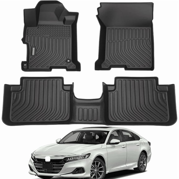 Car Floor Mats for 2013 2014 2015 2016 2017 Honda Accord - Custom Fit TPE Rubber Non-Slip Automotive Floor Liners, Easy to Clean All-Weather Car Mats