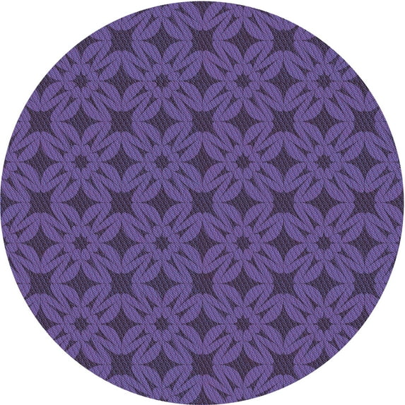 Ahgly Company Machine Washable Indoor Round Transitional Purple Jam Purple Area Rugs, 3' Round