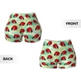 thumbnail image 6 of Yiaed Red Ladybugs And Leaf Print Women's Athletic Shorts Running Shorts Sporty Short High Waisted Elastic Workout Shorts for Yoga Gym Running & Sports -Medium, 6 of 8