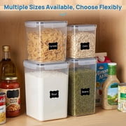 Sindcom Airtight Storage Canisters, 4 Pcs Large Food Storage Container for Flour, Sugar, Baking Supplies, Rice with Lids