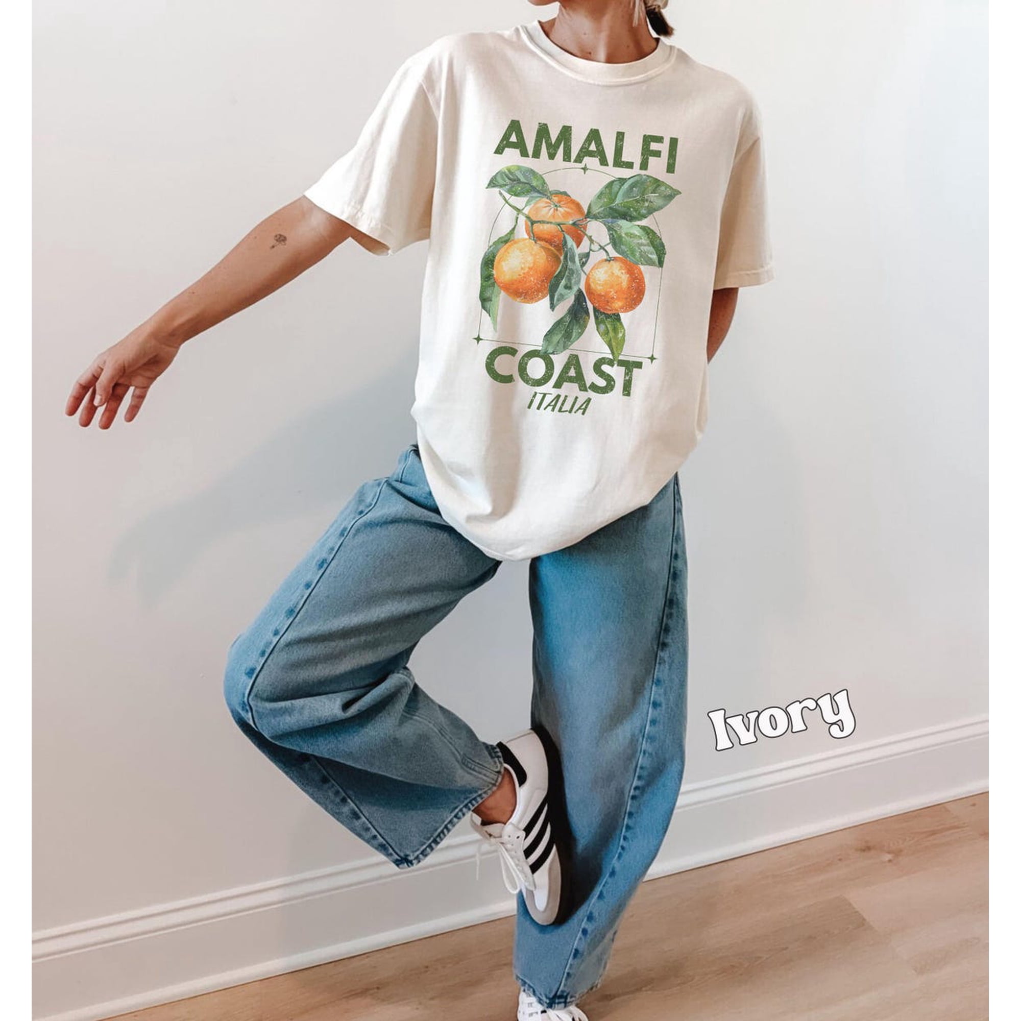 Retro Amalfi Coast Italia Shirt, Italian Summer Tee, Italy Vacation T-Shirt, La Dolce Vita Mandarin Oranges Tee All Size S-5XL