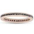 thumbnail image 1 of 1/2ct Black Diamond Channel Set Brushed Finish Eternity Ring 14K Rose Gold, 1 of 3