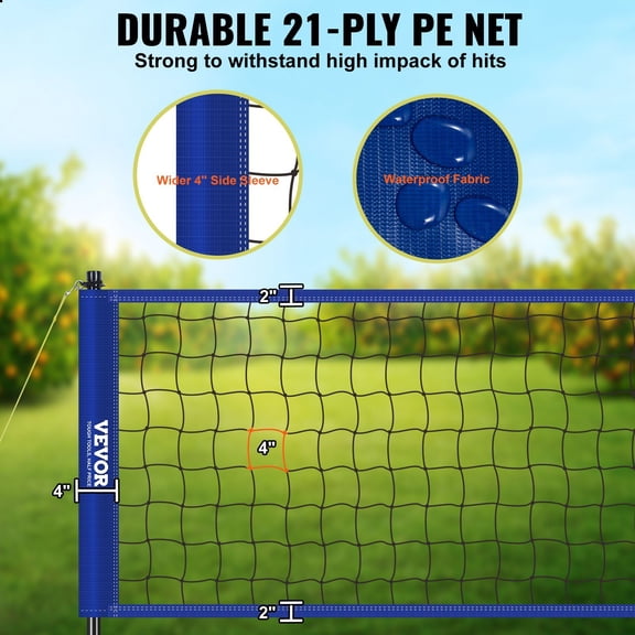 Portable Volleyball Net System - Professional Height-Adjustable Steel Poles, Includes Ball, Pump & Durable Carry Case