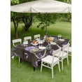 thumbnail image 4 of Outdoor Tablecloths with Umbrella Hole & Zipper, Purple Flowers 60 x102 Inch Rectangle Tablecloths, Weeping Spring Floral Bicycle Wooden Farmhouse Waterproof Table Cloth, Patio/Pool Table Covers, 4 of 8