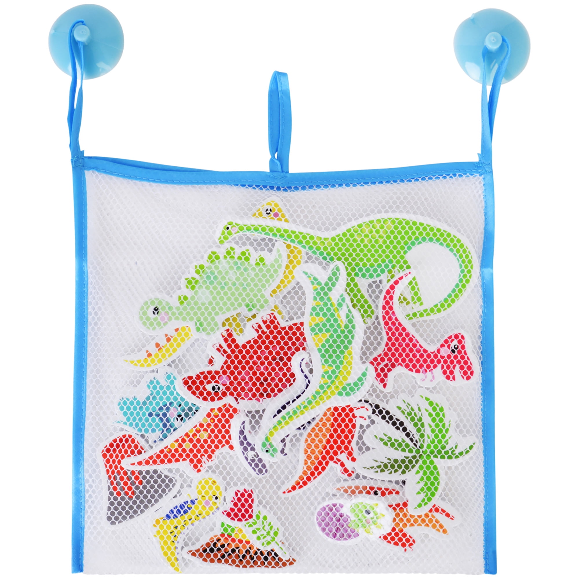 Buddy & Barney: Bath Time Stickers - Dinosaurs - 18 Foam Dino Character Pieces, Suction Cup Mesh Storage Bag, Prehistoric Play, Water Toy, Kids 3+