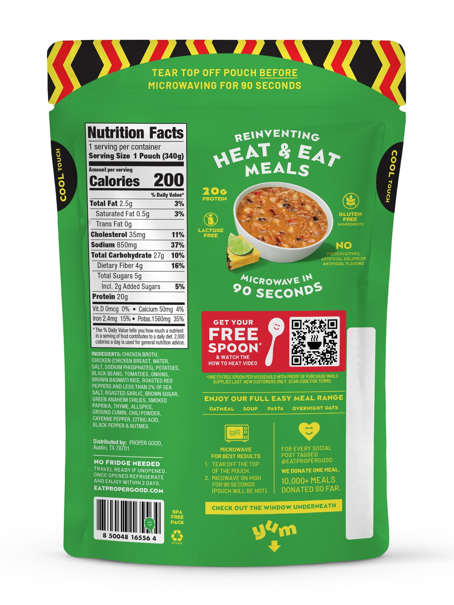 (2 pack) Proper Good Jamaican Style Jerk Chicken Soup, Ready in 90 Seconds, Shelf Stable Meal, 12 oz