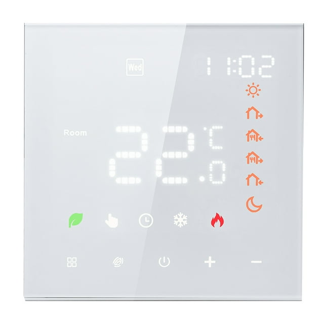 Thermostat Intelligent 16 A Numérique Programmable à Écran Tactile LCD, Contrôleur de Température pour Chauffage au Sol, Thermostat Électrique Intelligent Numérique Mural