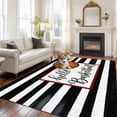 thumbnail image 3 of Hello Basketball Washable Living Room Rugs 5'x7', Watercolor Black White Strips Sport Low Pile Throw Large Area Rugs Non-Slip Sturdy Edge Binding Carpet for Dining Room Bedside Kitchen, 3 of 9