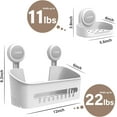 thumbnail image 3 of Shower Caddy Suction Cup, LUXEAR Shower Shelf Basket + Soap Dish Holder NO-Drilling Removable One Second Installation Suction Shower Organizer Powerful Waterproof Bathroom Caddy Storage, 3 of 9