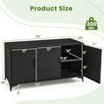 thumbnail image 3 of Costway 84 Gallon 3-Door Patio Wicker Storage Cabinet Deck Box with Removable Shelves Black, 3 of 10