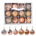 thumbnail image 2 of Yuarrent Bola colgante de plástico para árbol de Navidad, 12 piezas, extraíble, 12 patrones, adorno para oficina, centro comercial, festival, Kits de decoración para fiestas Oro Yuarrent HA008097-03, 2 of 6