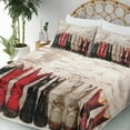 thumbnail image 5 of Ambesonne Western Fitted & Top Sheet Set with Shams, Rustic Wild West Boots Art, Beige Black and Red, 5 of 8