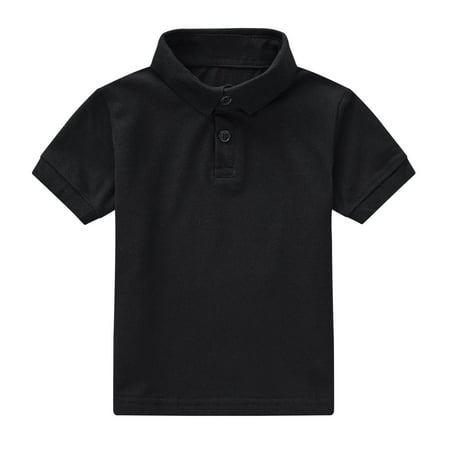 Toddler Boys Polo Shirts School Short Sleeve Casual Solid Color Gentleman Tops Holiday Lapel Button Pullover Shirt Vintage Casual Fit Tee,12M-6Y