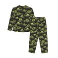 thumbnail image 2 of Wukai Light Green Excavator Print Women's Pajama Set - Soft Long Sleeve Sleepwear for Comfort and Style-XX-Large, 2 of 9