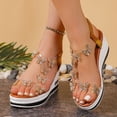 thumbnail image 3 of Modisza Womens Rhinestone Wedge Sandals Sparkly Butterfly Dressy Slides Platform Slip on Party Shoes with Elastic Ankle Strap Gold size 8, 3 of 6