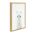 thumbnail image 2 of Kate and Laurel Sylvie Hairy Alpaca Black and White Portrait Framed Canvas Wall Art by Simon Te Tai, 18x24 Natural, 2 of 6