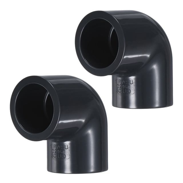 Uxcell 2-Pack Adaptador Conector de 90 Grados, Accesorio de Tubo de 1" en Codo Schedule 80 para Línea de Agua, Gris