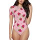 thumbnail image 1 of Balery Strawberries Body de cuello redondo de manga corta para mujer Tops de manga corta Tops básicos-Large, 1 of 7