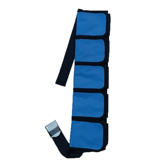 Scuba Weight Belt Freediving Spearfishing Waist Band Underwater Diving Bag with Quick Release Buckle - 3 4 5 , , 5 Pockets